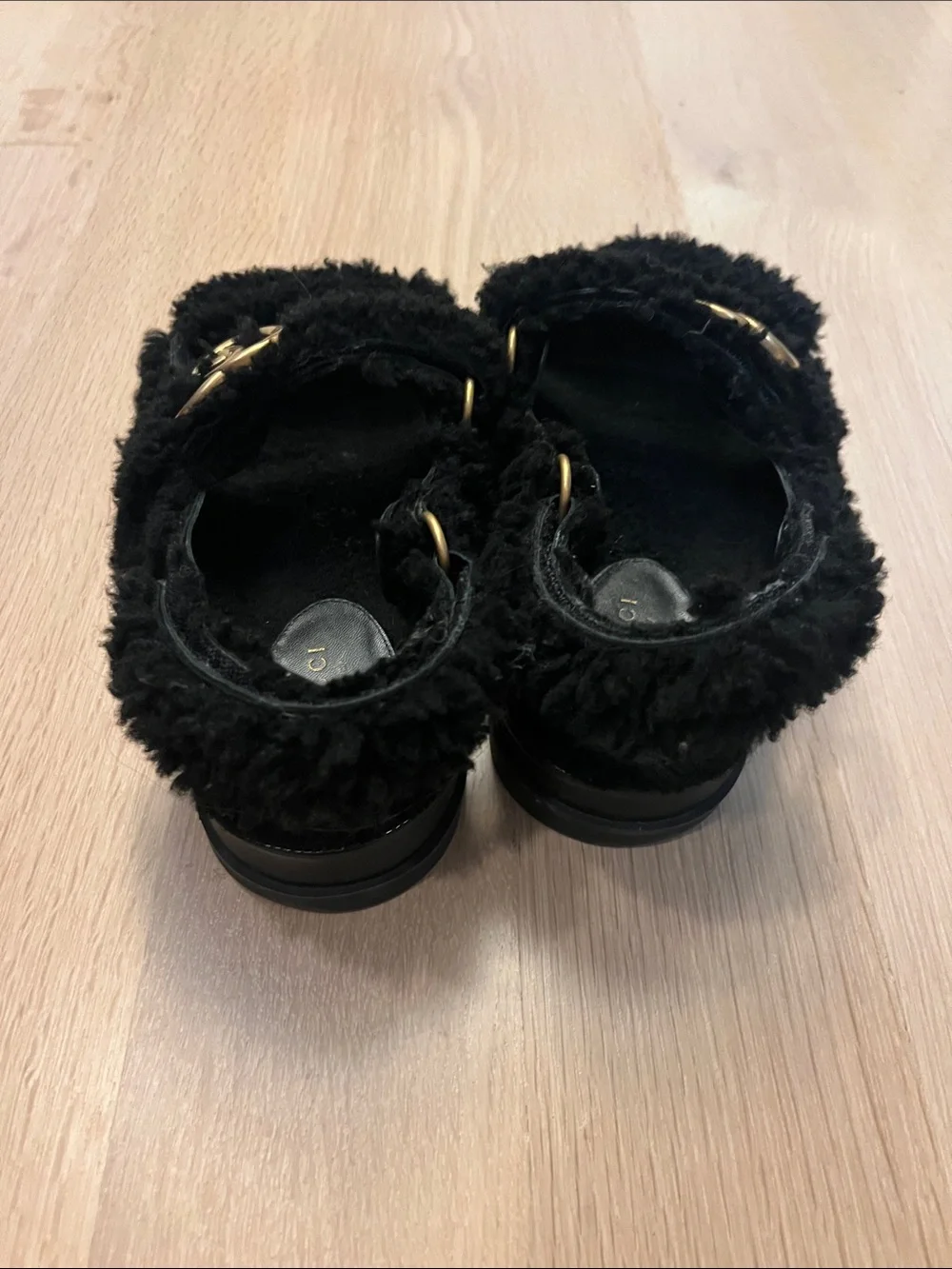 Gucci Shearling Dad Sandals